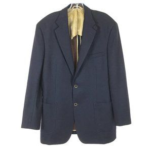 Mens Size 43 LONG 43L Tallia Navy Blue Pure Knit Wool Contemporary Blazer Jacket